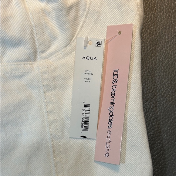 Aqua Women's White Denim Crop Top, size S, NWT - Picture 2 of 4